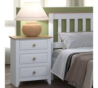 Core Products Felka 3 Drawer Bedside Cabinet, White