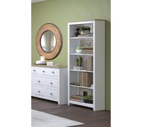 Core Products Capri White 5 Shelf Tall Bookcase, H176.6Cm X W80.0Cm X D29.6Cm