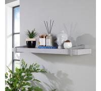 Core Products Chunky Grey Oak Effect Wall Shelf - Slide-On Brackets, Sturdy Storage, W80Cm X L19.5Cm X H3.8Cm