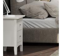 Core Products Como White White 2 Petite Drawer Bedside Cabinet White, White