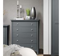 Core Products Como 5 Drawer Midnight Blue Chest of Drawers - Wilko