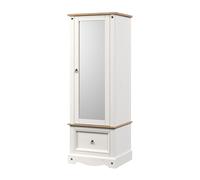 Core Products Corona 1-Door Armoire with Mirror & Drawer - White