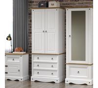 White Corona 2 Door, 3 Drawer Wardrobe