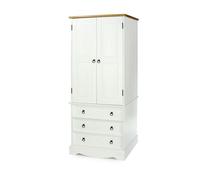 Core Products Corona White 2 Door 3 Drawer Wardrobe, White