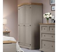 Corona Grey 2 Door Wardrobe, Grey