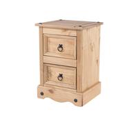 Core Products Corona 2-Drawer Petite Bedside Cabinet - antique waxed pine