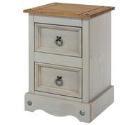 Corona 2 Drawer Petite Bedside Cabinet (Grey)