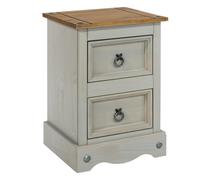 Core Products Corona 2-Drawer Petite Bedside Cabinet - grey wax