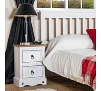 Core Products Corona 2 Drawer Petite Bedside Cabinet in White Core Products White