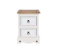 Corona 2 Drawer Petite Bedside Cabinet (Grey)