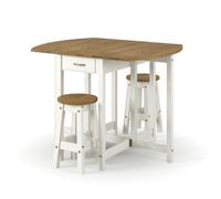 Core Products Corona White Oval Breakfast Drop Leaf Gateleg Table & 2 Stool Set
