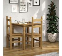 Corona 2 Seater Dining Set Antique Wax - Brown - Wilko