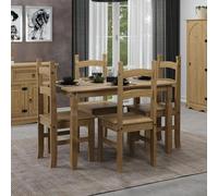 Core Products Halea Large Rectangular Dining Table & 4 Chairs, Brown