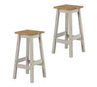 Core Products Corona Grey Live Edge High Breakfast Stools Pair, Grey