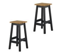 Core Products Corona Black Live Edge High Breakfast Stools Pair, Black