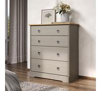 Corona Classic 4 Drawer Chest Of Drawers - H87.1cm x W75.7cm x D36.8cm Core Products Grey One Size