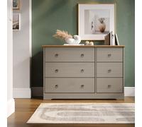 Core Products Grey Corona Classic 3+3 Drawer Wide Chest Of Drawers, Grey