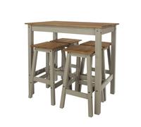 Core Products Linea Breakfast Table And 4 High Stools Set Grey, Brown