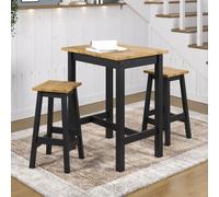 Core Products Corona Grey Live Edge Large Rectangular High Breakfast Bar Table & Stool Set in Black | Size: 2 Seater Core Products Black 2 Seater
