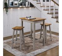 Core Products Corona Grey Live Edge Large Rectangular High Breakfast Bar Table And Stool Set