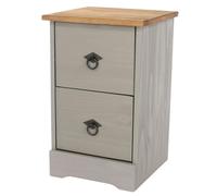 Core Products Grey Corona Classic 2 Drawer Compact Bedside Cabinet, Grey