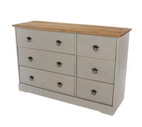 Core Products Corona Grey Modern 3 + 3 Drawer Chest of Drawers - Grey