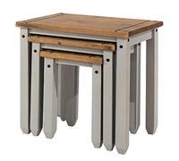 Core Corona Grey Washed Pine Nest of 3 Tables