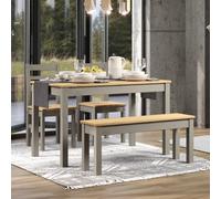 Core Products Grey Corona Table Set with Rectangular Table, 2 Chairs & Double Bench Core Products Grey