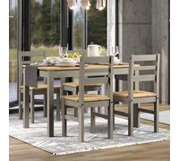 Core Products Grey Corona Linea Table And 4 Chair Dining Set, Grey