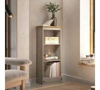Corona Grey 3 Tier Low Narrow Bookcase
