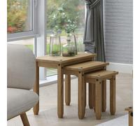 Core Corona Mexican Waxed Pine Nest of 3 Tables