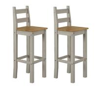 Core Products Corona Grey High Breakfast Bar Chair Pair, Grey