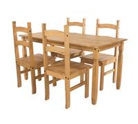 Corona Rectangular Dining Table & 4 Chair Set Core Products Light Brown One Size