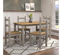 Core Products Corona Grey Rectangular Dining Table & 4 Chair Set - CRGTBSET3