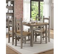 Core Products Corona Rectangular Dining Table & 4 Chair Set in Grey Core Products Grey