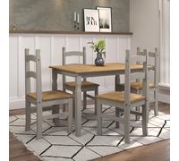 Corona Rectangular Dining Table & 4 Chair Set Core Products Grey One Size