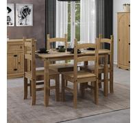 Core Products Corona Rectangular Dining Table & 4 Chair Set in Light Brown Core Products Light Brown
