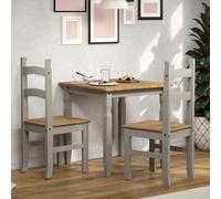 Core Products Halea Square Dining Table And 2 Chairs Set - Grey, Brown