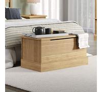 Home Source Malvern Pine Storage Trunk Box Ottoman