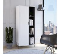 Dallas bookcase display unit - White with carbon grey