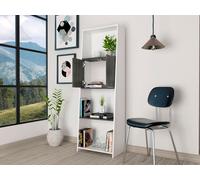 Dallas Two Tone Bookcase with 4 Shelves, White