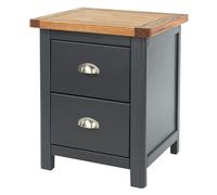 Core Products Dunkeld Handcrafted 2 Drawer Bedside Cabinet Midnight Blue, Blue
