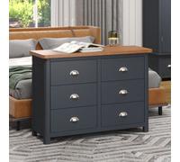 Core Products Dunkeld Handcrafted 3 Drawer Wide Chest Midnight Blue, Blue