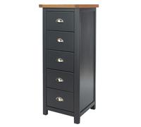 Core Products Dunkeld 5-Drawer Narrow Chest of Drawers - midnight blue