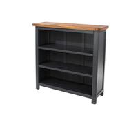 Core Products Dunkeld Handcrafted Low Bookcase With 3 Adjustable Shelves Midnight Blue, Blue