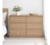 Core Products Freya Smoked Oak Effect 3 + 3 Drawer Wide Chest Of Drawers