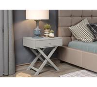 Options X Leg 1 Drawer Petite Bedside Cabinet Core Products Grey One Size