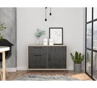 Core Products Harvard Small Sideboard With 2 Doors 1 Drawer Washed Oak, Grey