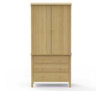 Core Products Henley Light Oak Effect 2 Door, 3 Drawer Wardrobe With Metal Runners