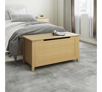 Core Products Henley Ottoman Storage Trunk, Toy Chest, Bedding Blanket Box, Oak-Effect Finish, Bedside Storage for Bedrooms, Living Rooms & Hallways